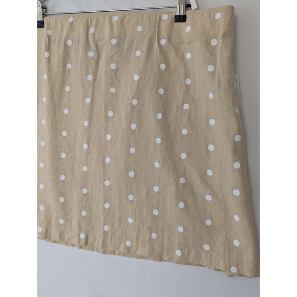Old Navy Womens Beige Polka-dot Linen-Blend‎ A Line Skirt XXL Lightweight New - Picture 2 of 8
